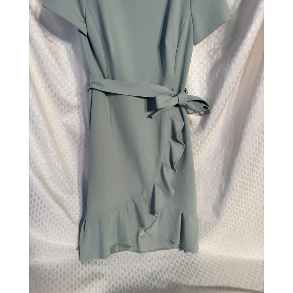 Calvin Klein Sage Green Wrap-Style Dress - Picture 2 of 9